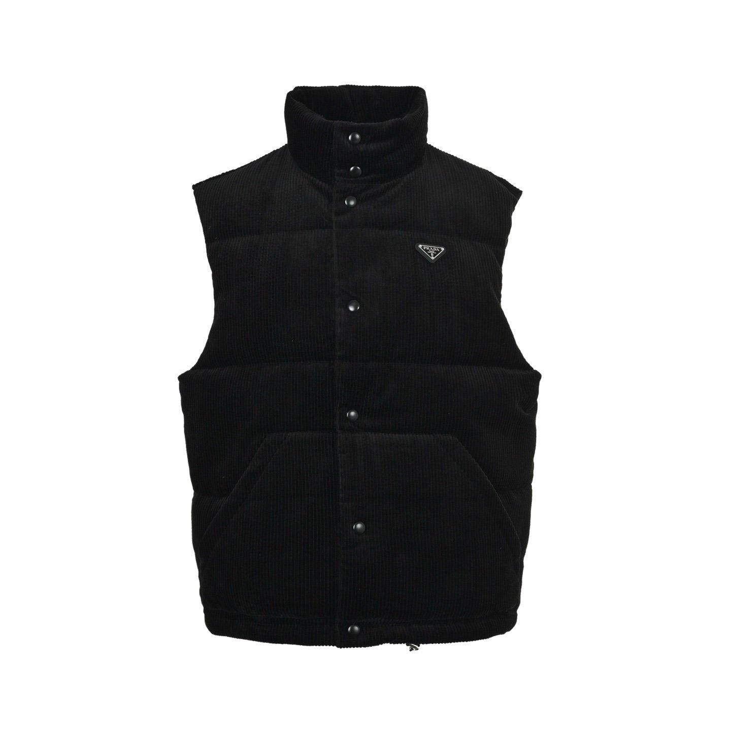 Prada Down-Filled Cotton Corduroy Bodywarmer In Black