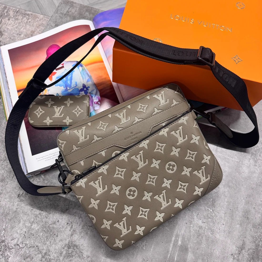 Louis Vuitton Trio Messenger Bag Monogram Khaki