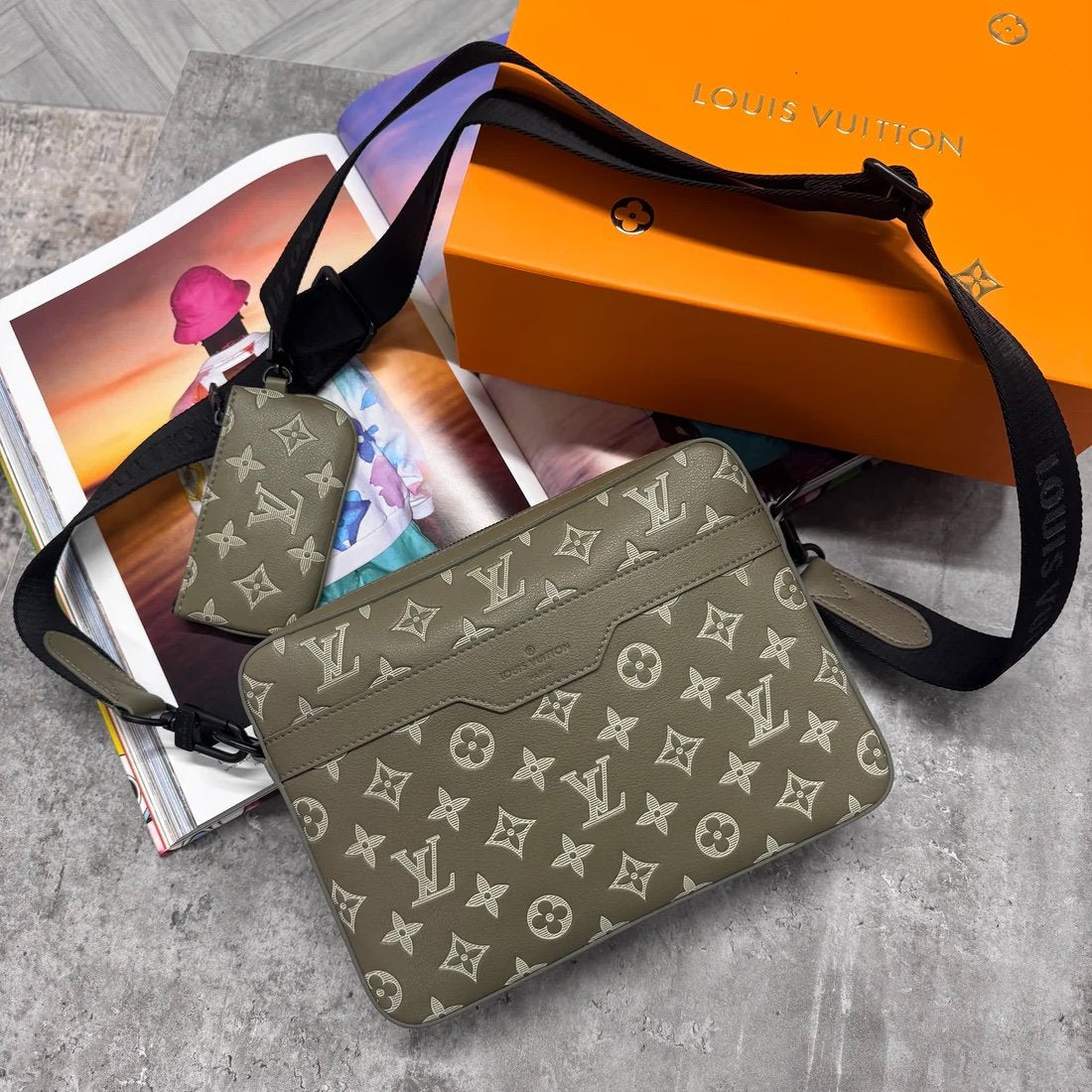 Louis Vuitton Trio Messenger Bag Monogram Khaki