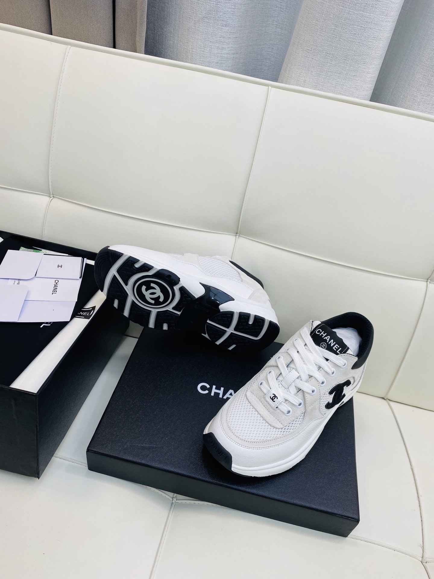 Chanel Low Top CC Trainer Black/White
