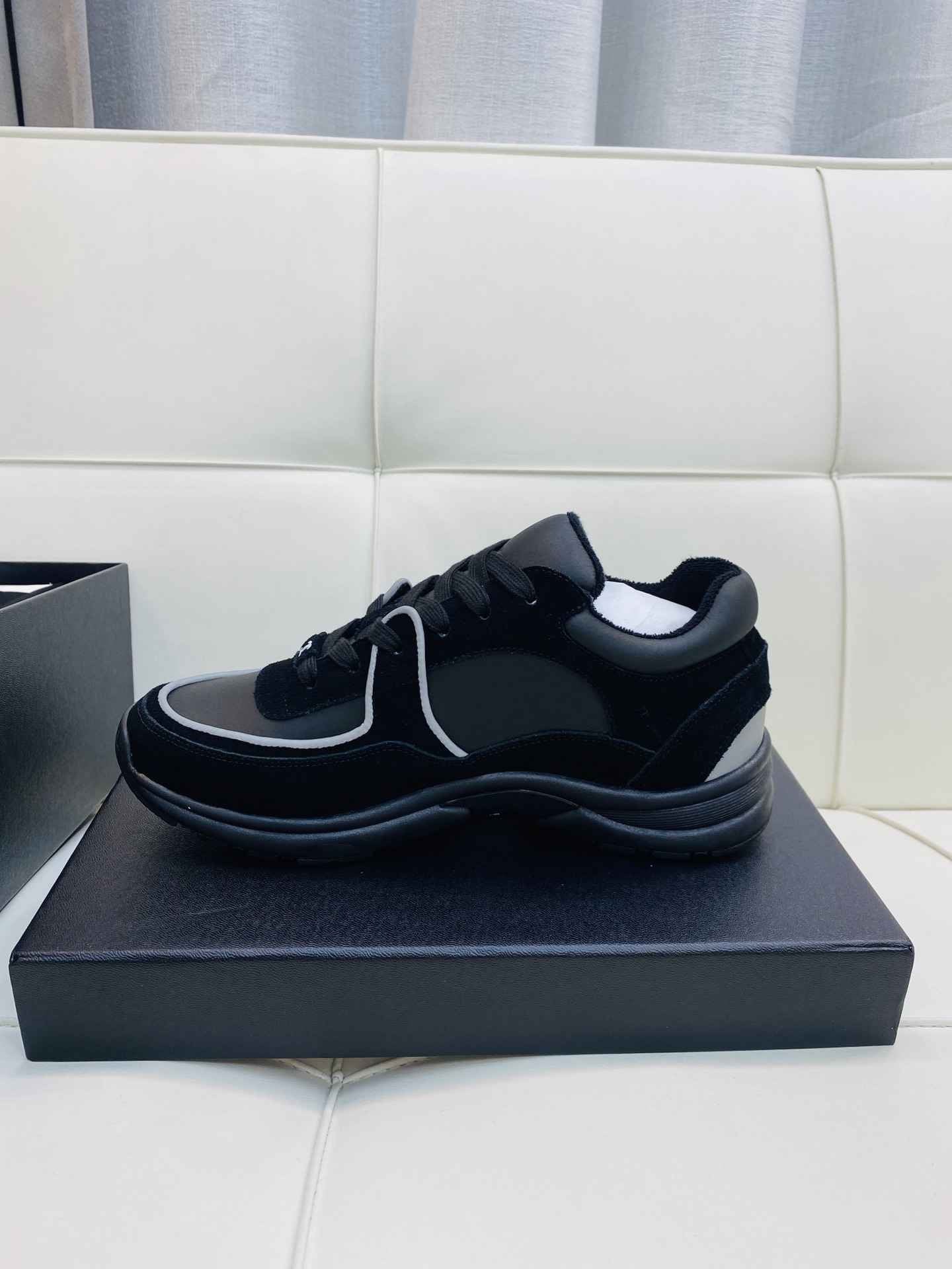 Chanel Low Top CC Trainer Black Reflectihe