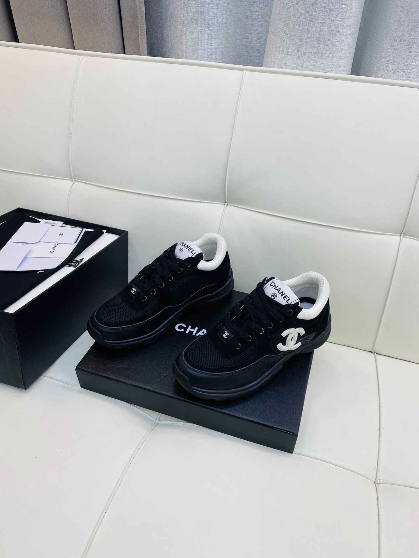 Chanel Low Top CC Trainer Black/White