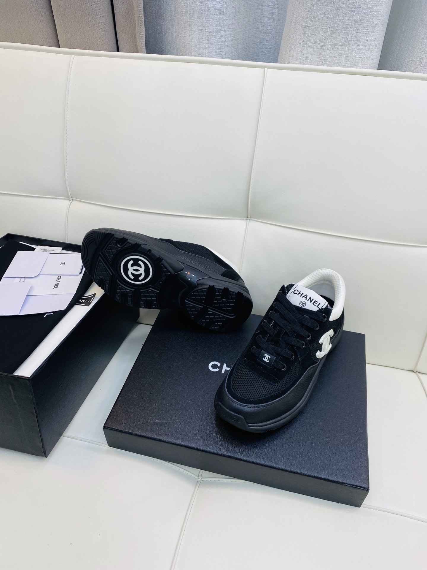 Chanel Low Top CC Trainer Black/White