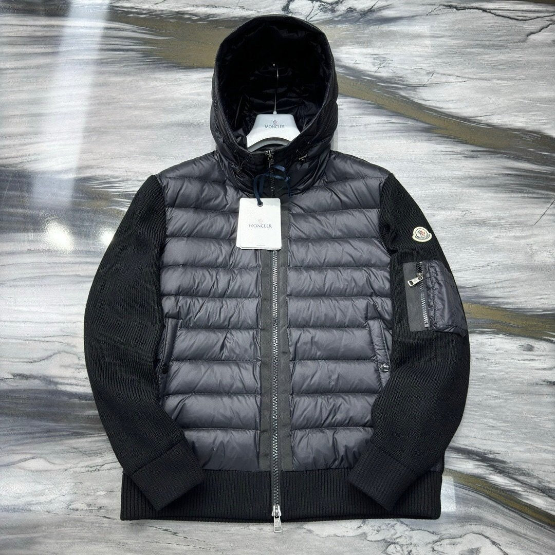 Moncler Black Padded Zip Up Cardigan Jacket Black