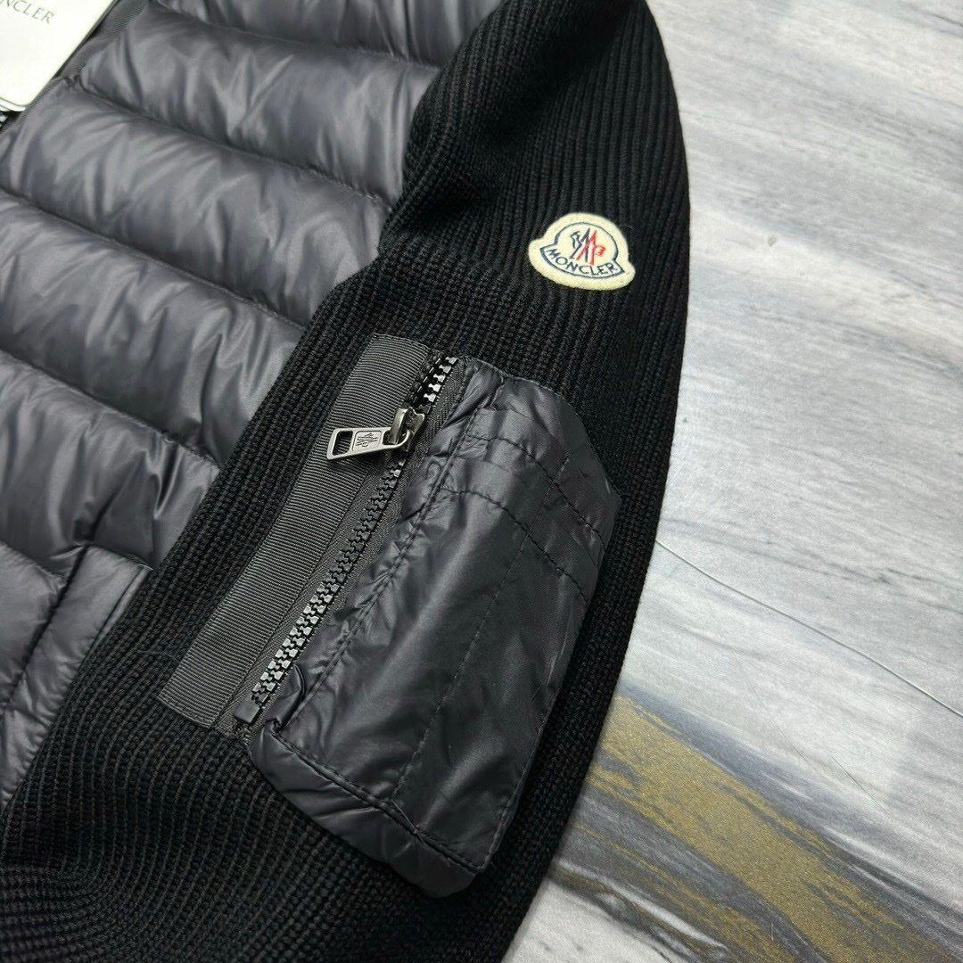 Moncler Black Padded Zip Up Cardigan Jacket Black
