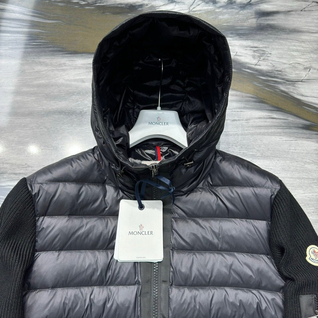 Moncler Black Padded Zip Up Cardigan Jacket Black
