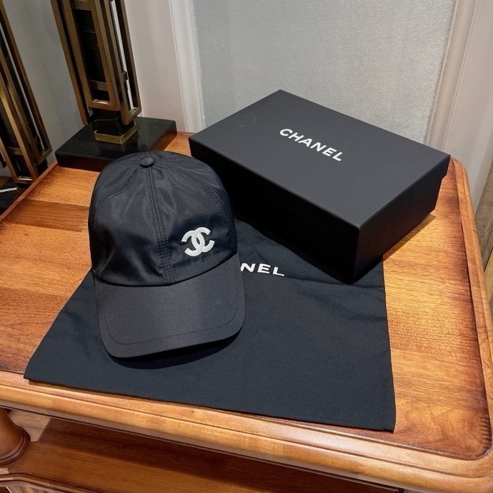 Chanel CC Logo Baseball Cap Black