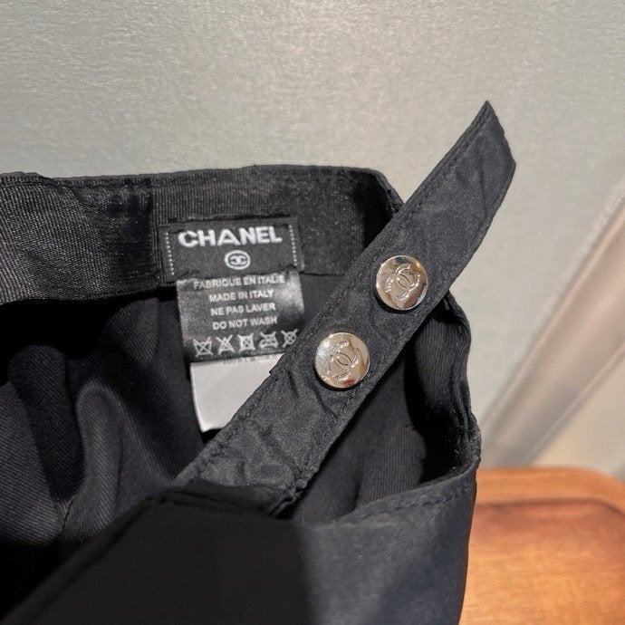 Chanel CC Logo Baseball Cap Black