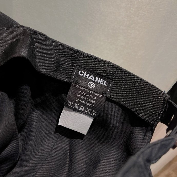Chanel CC Logo Baseball Cap Black