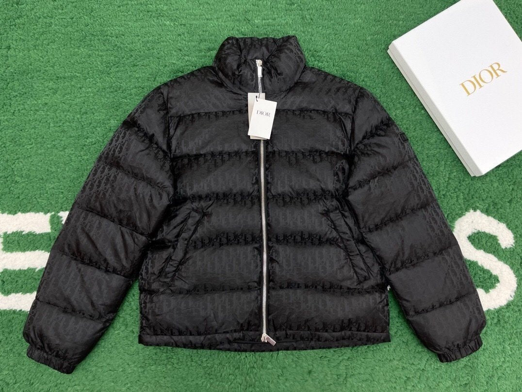 Dior Oblique Down Jacket Black Technical Jacquard