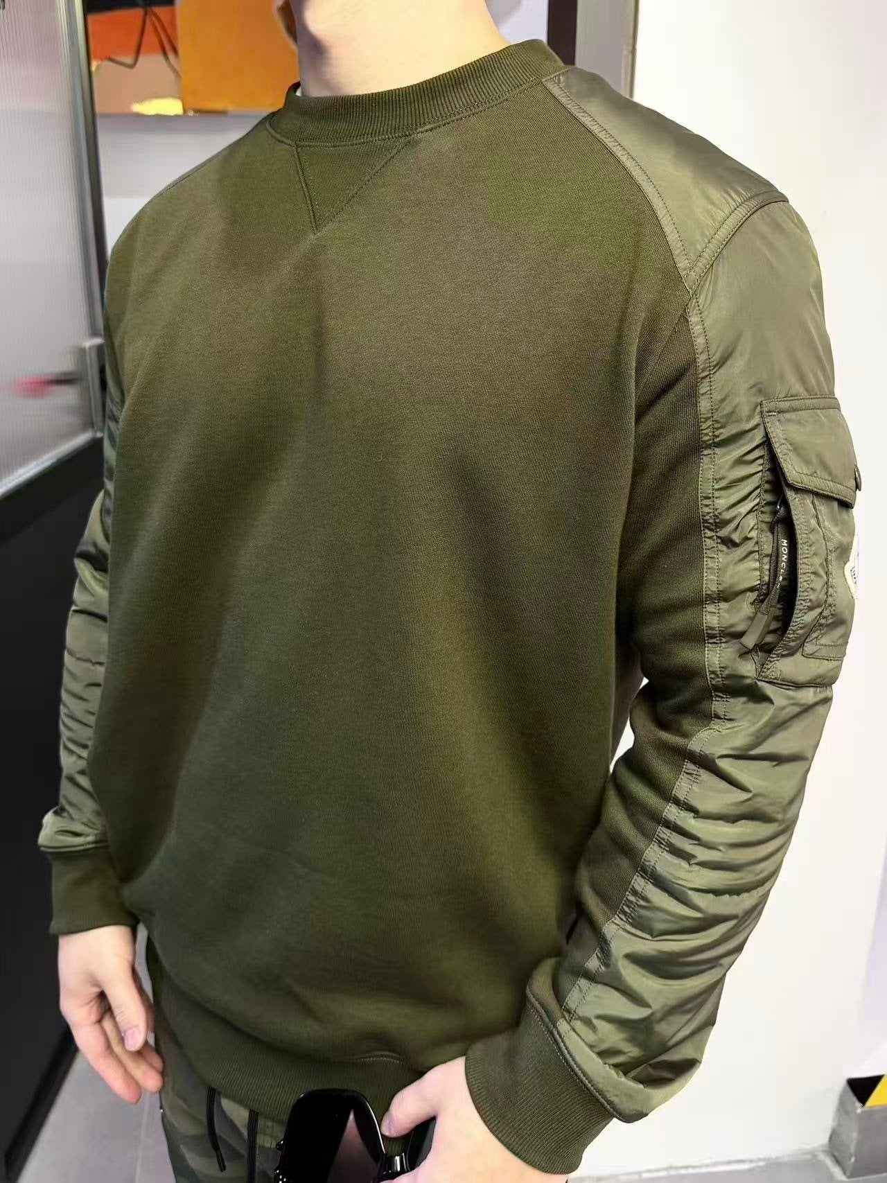 Moncler Olive Green Cotton Blend Sweatshirt