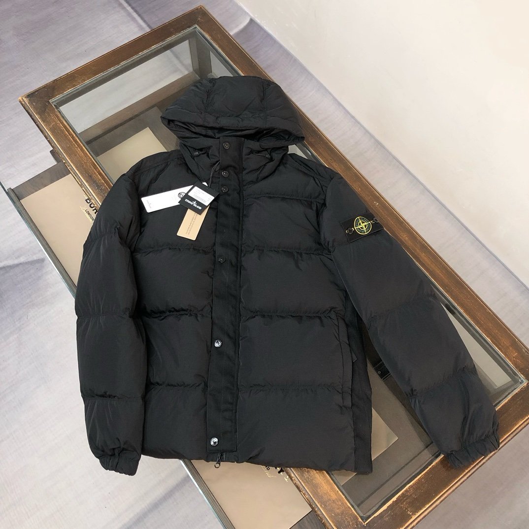 Stone Island Nylon Metal Down Jacket In Black