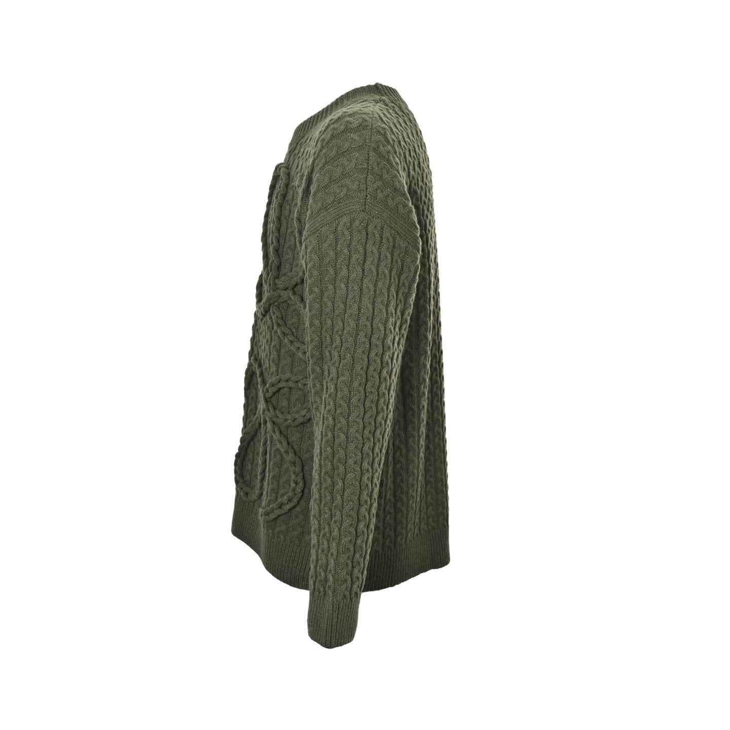Loewe Anagram Plaid Knitted Sweater Dark Green
