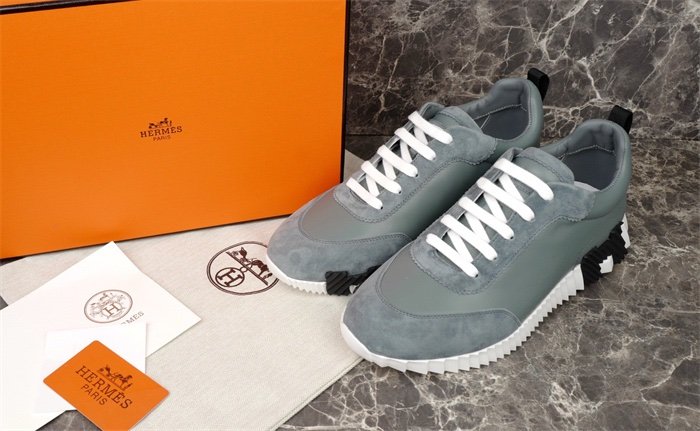 Hermes Bouncing Sneaker Grey Leather Black