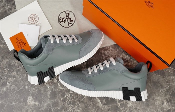 Hermes Bouncing Sneaker Grey Leather Black