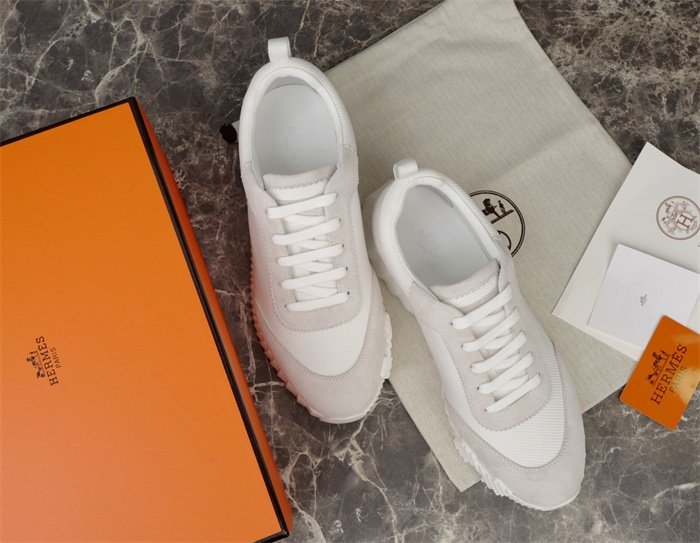 Hermes Bouncing Sneaker Full White
