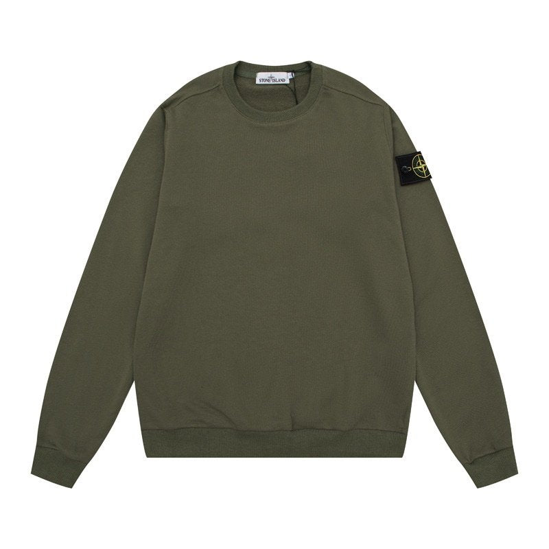 Stone Island Logo Sweater In Dark Green