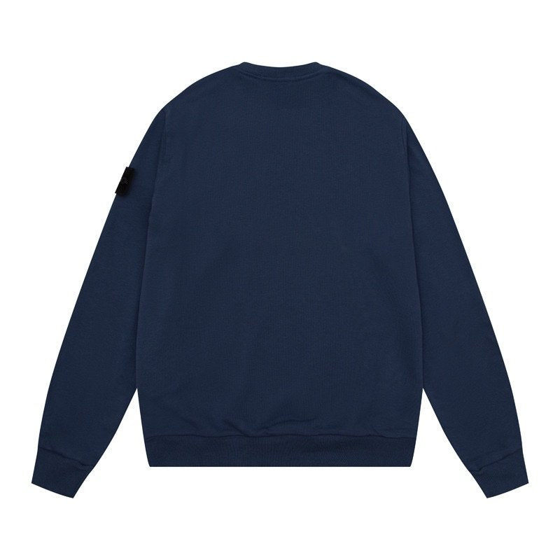 Stone Island Logo Sweater In Navy Blue