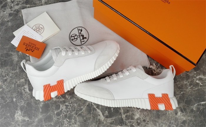 Hermes Bouncing Sneaker White Orange