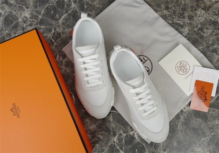 Hermes Bouncing Sneaker White Orange