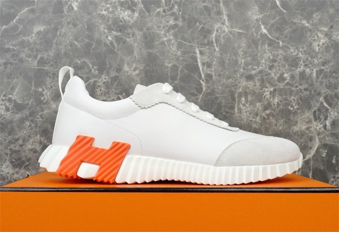 Hermes Bouncing Sneaker White Orange