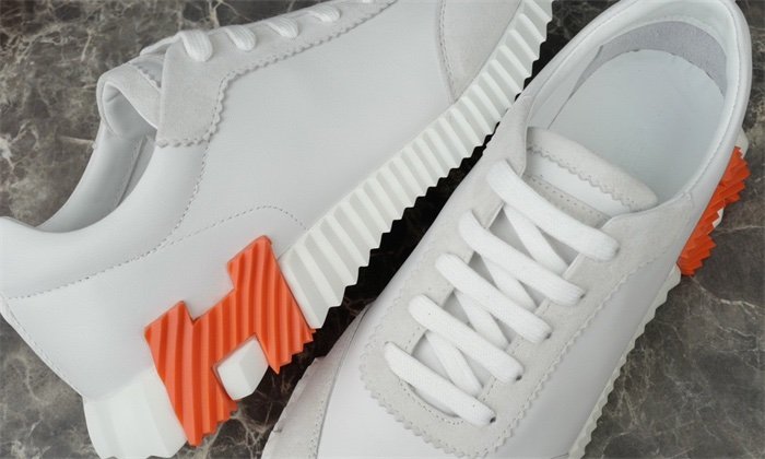 Hermes Bouncing Sneaker White Orange