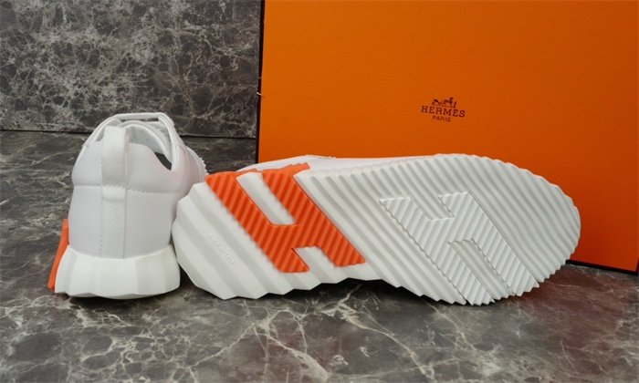 Hermes Bouncing Sneaker White Orange