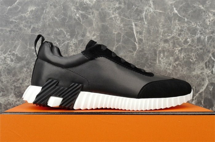 Hermes Bouncing Sneaker Black Leather White