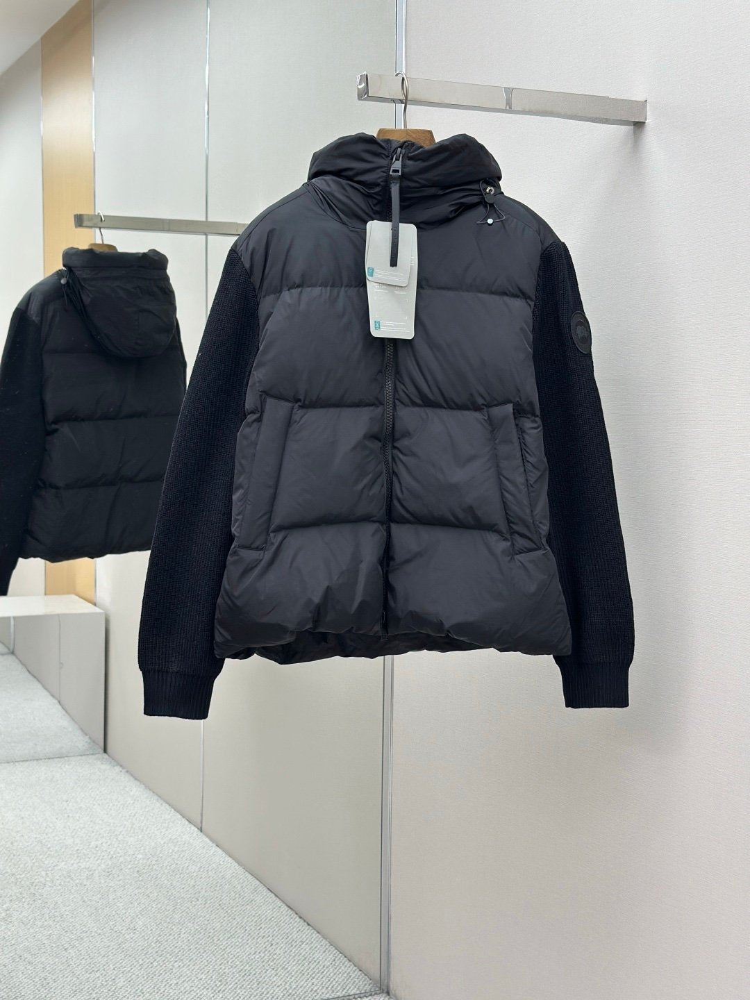 Canada Goose Hybride Grove Knit Hooded Jacket In Black