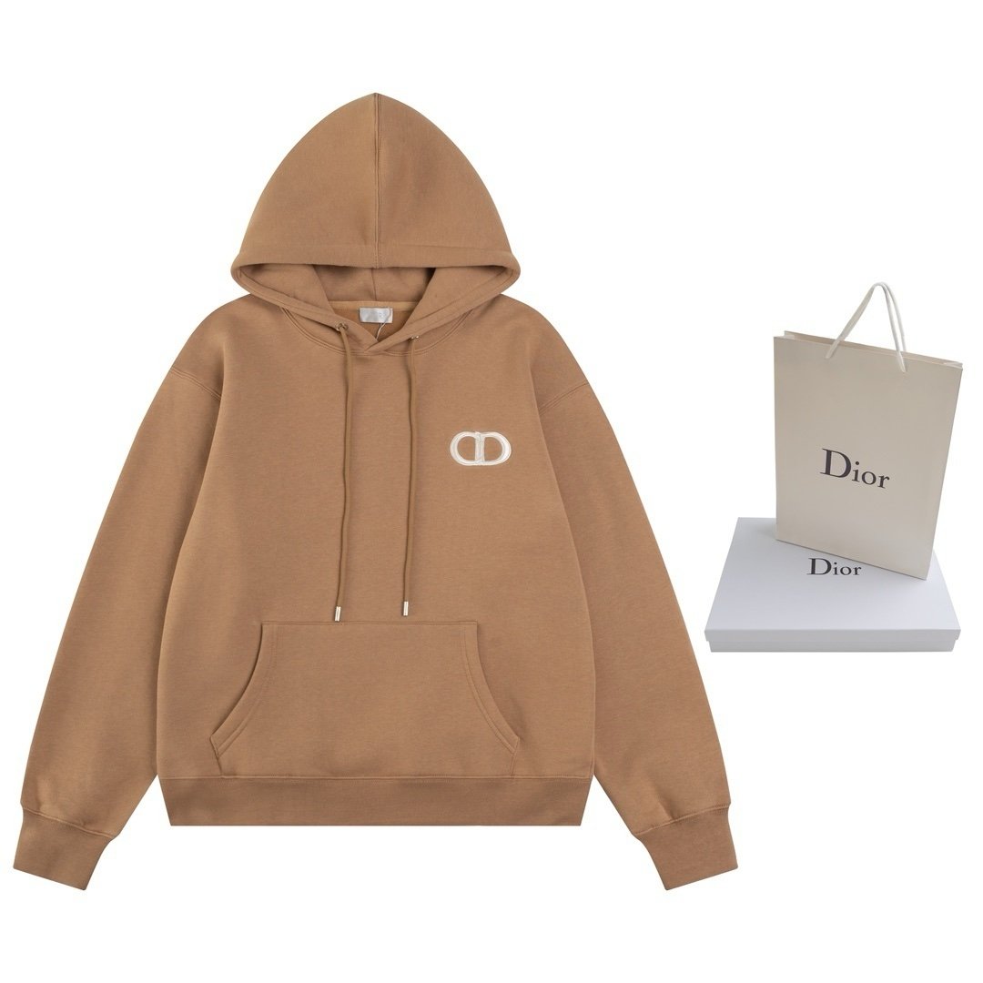 Dior CD Icon Hooded Sweatshirt In  Brown