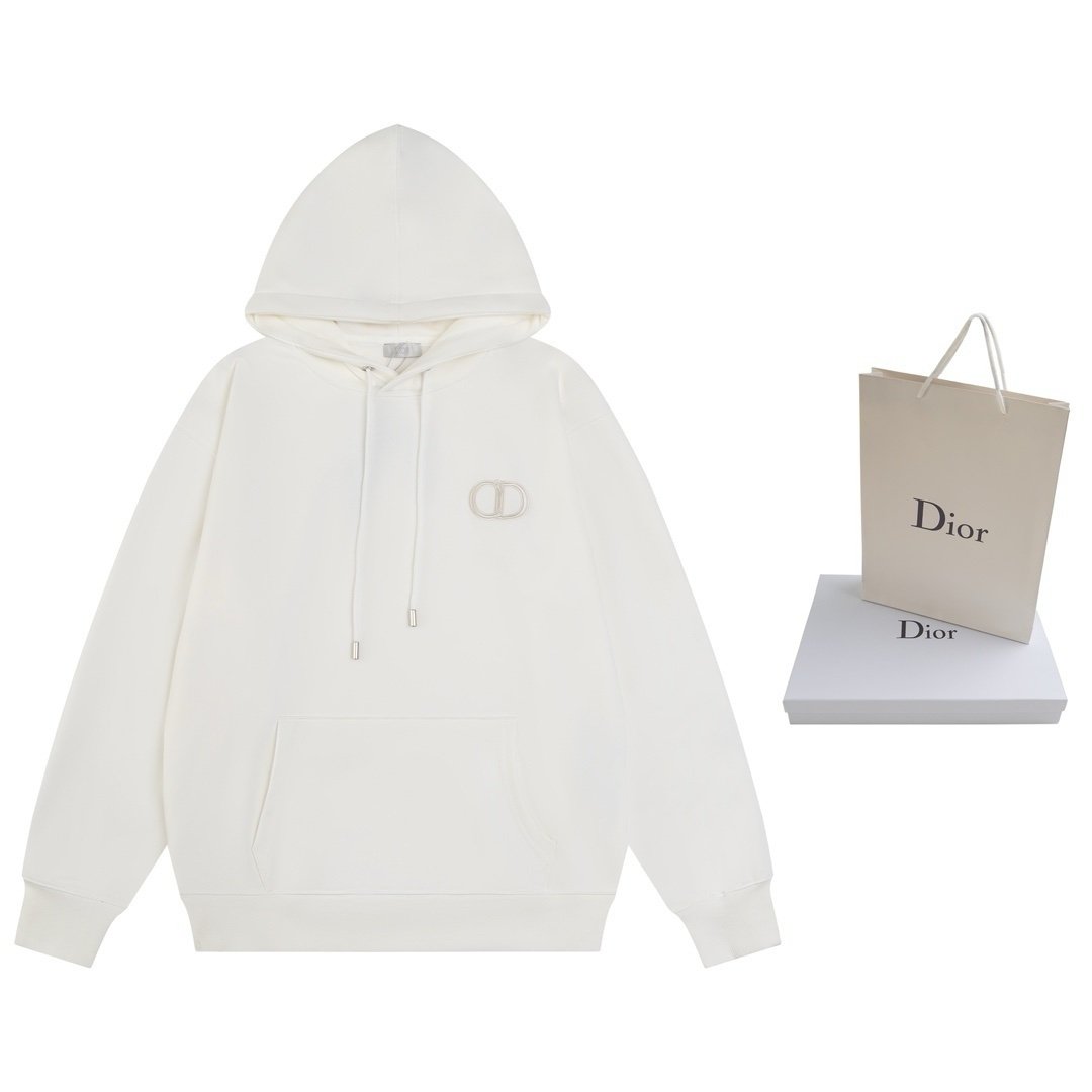 Dior CD Icon Hooded Sweatshirt In  White