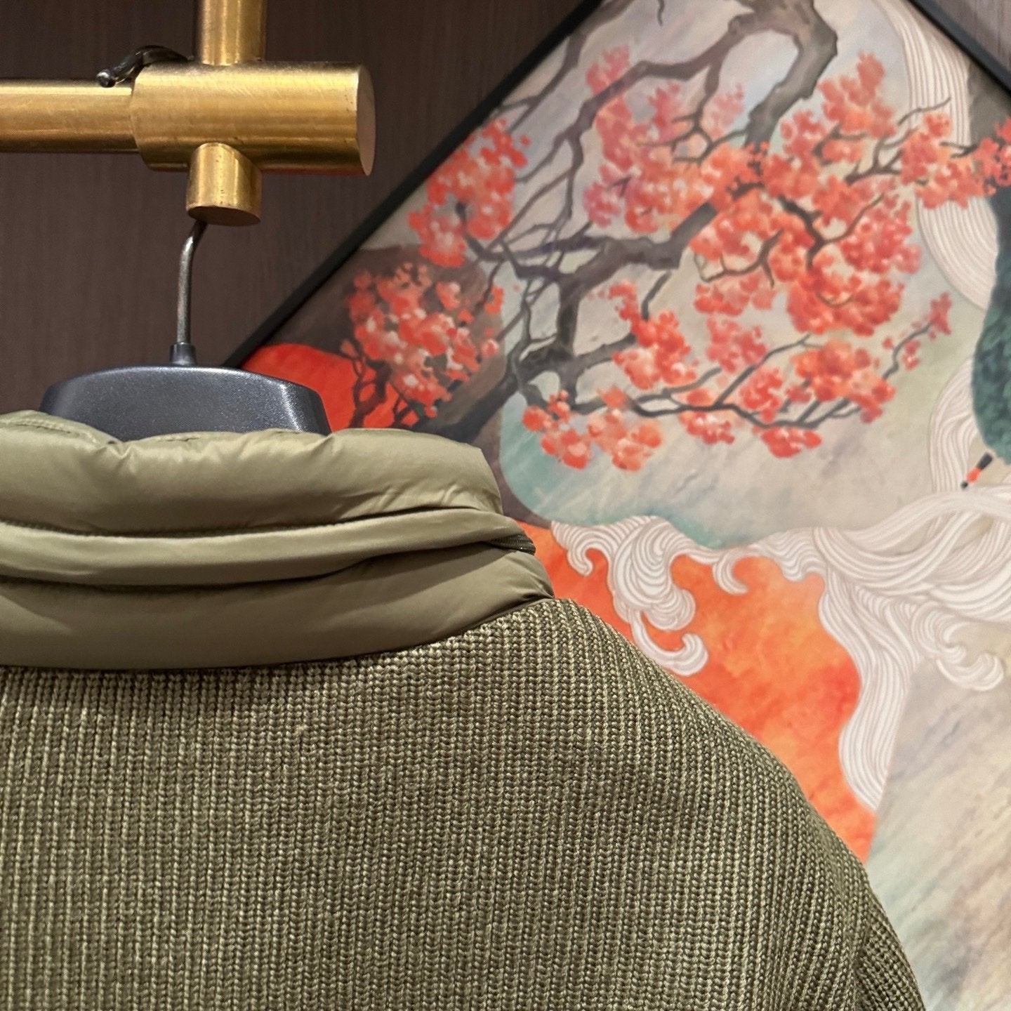 Moncler Quilted Shell And Wool Jacket In Green