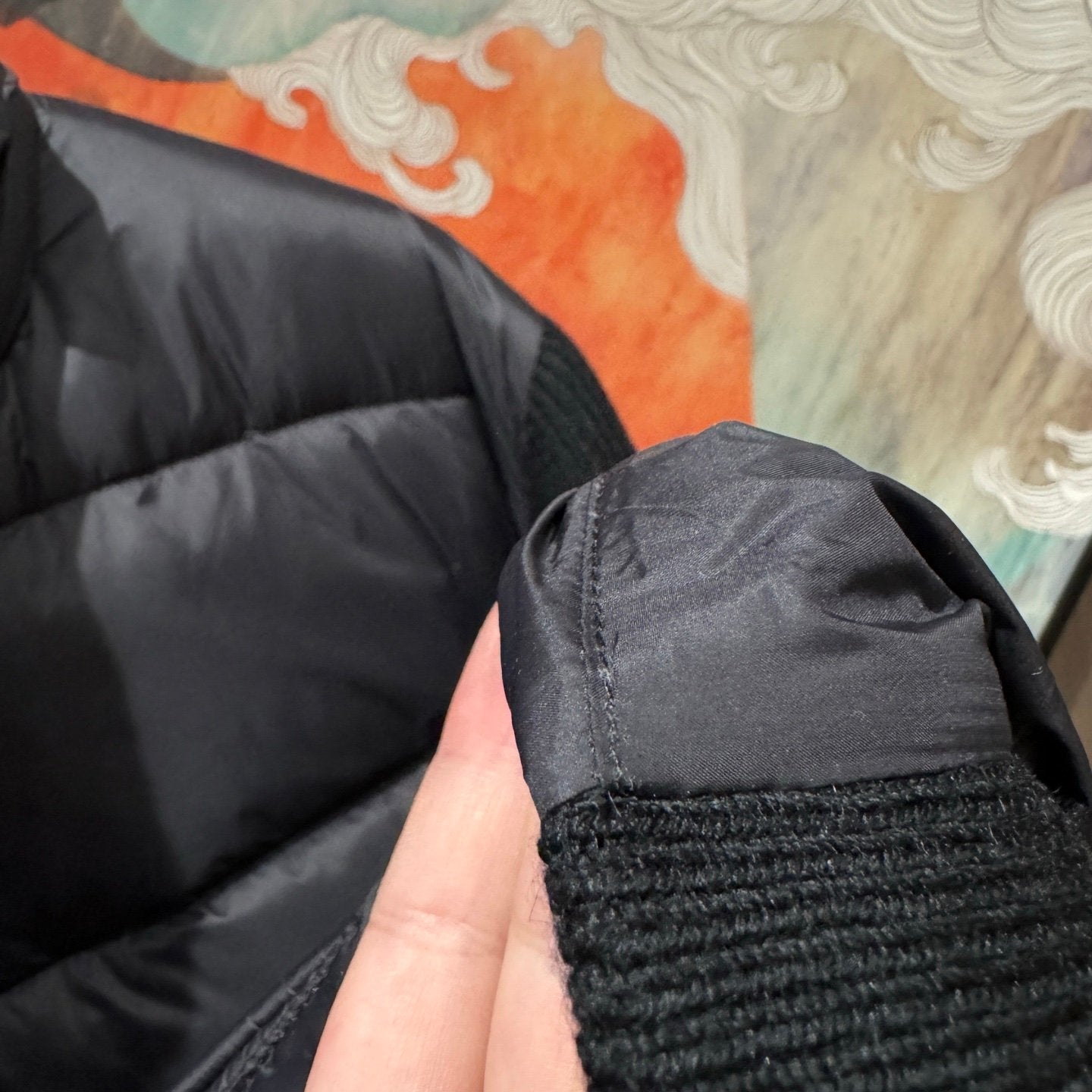 Moncler Quilted Shell And Wool Jacket In Black