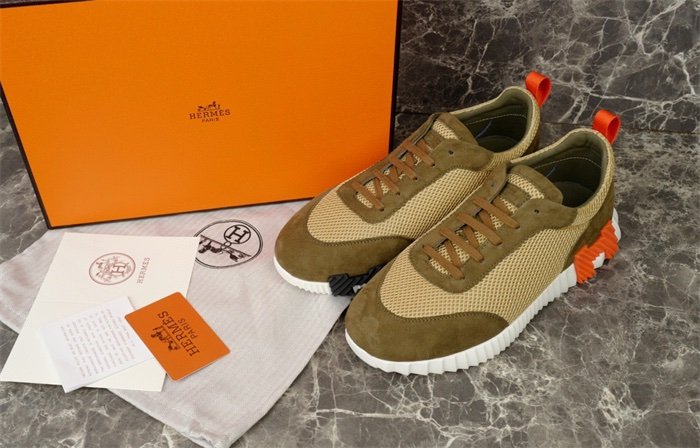 Hermes Bouncing Sneaker Green Orange