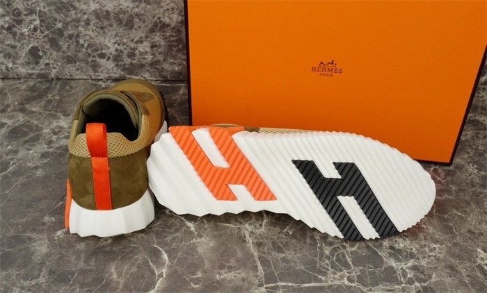 Hermes Bouncing Sneaker Green Orange