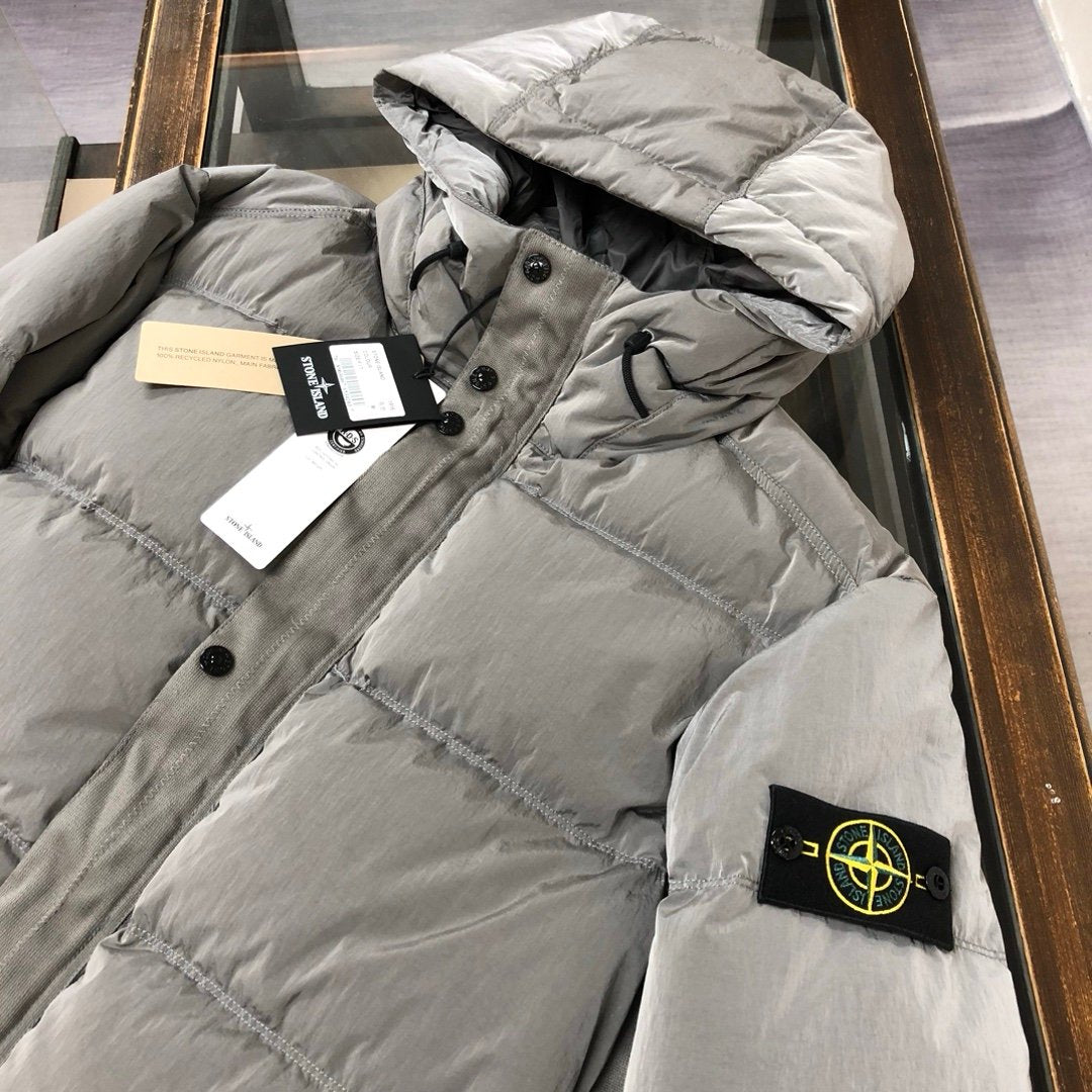 Stone Island Nylon Metal Down Jacket In Grey