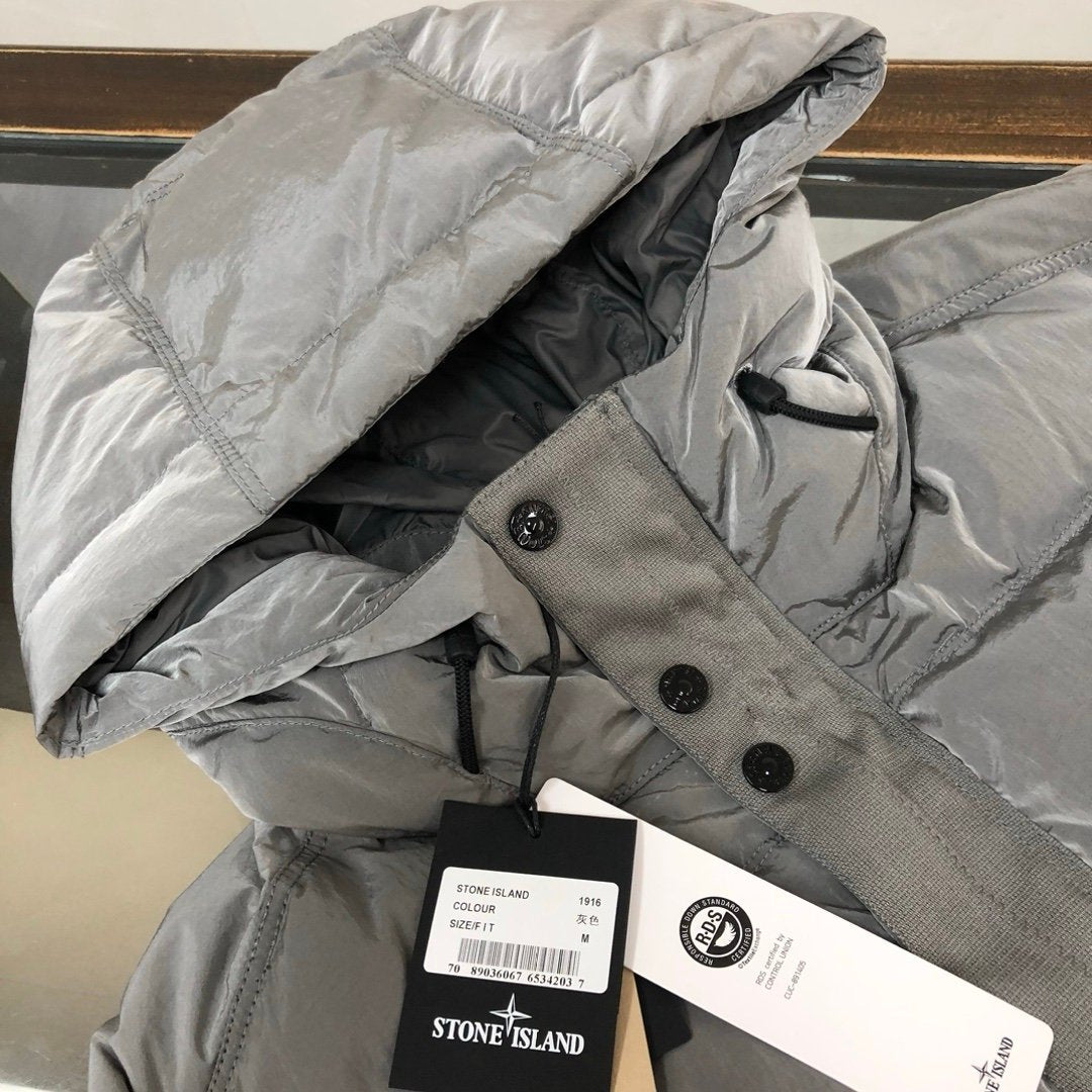 Stone Island Nylon Metal Down Jacket In Grey