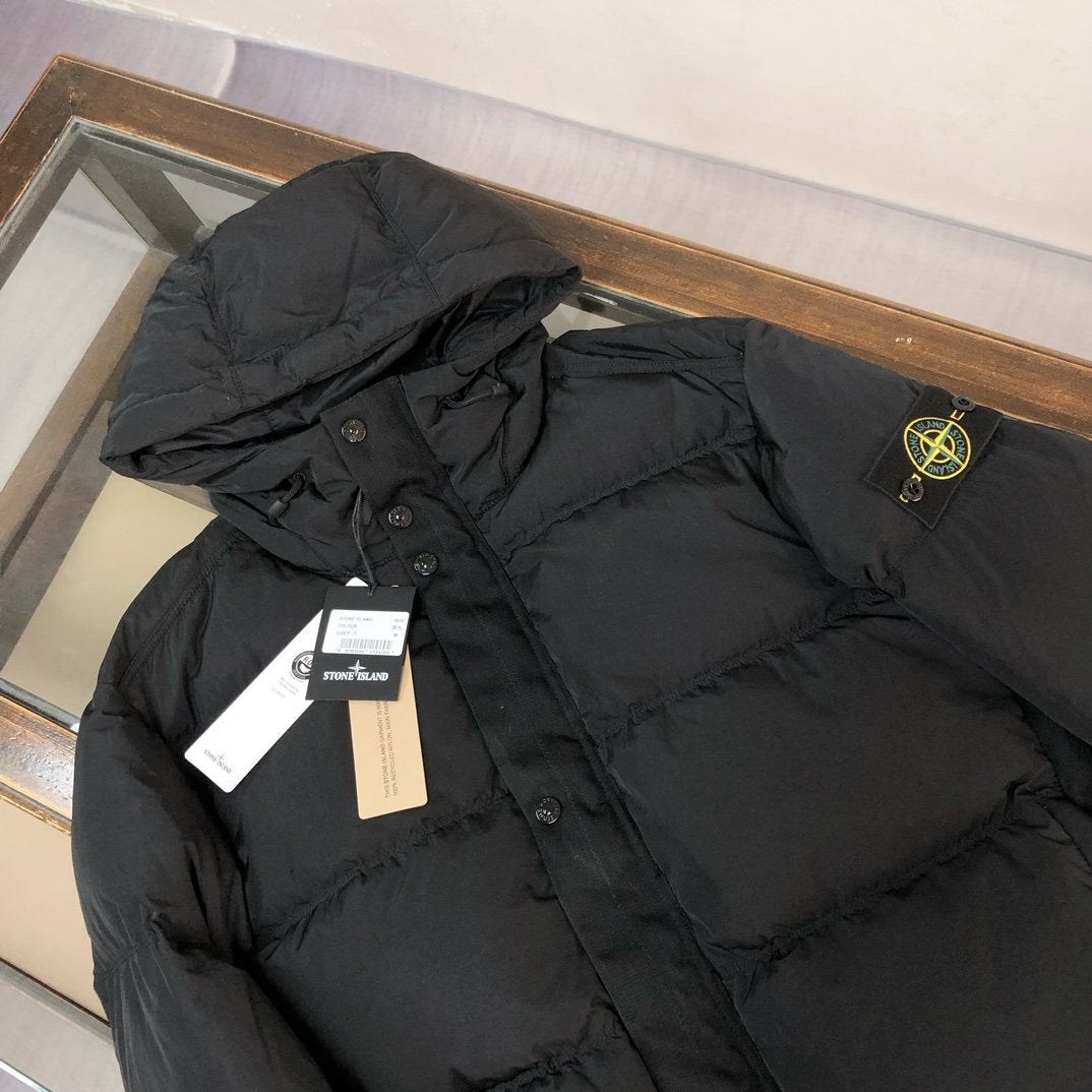 Stone Island Nylon Metal Down Jacket In Black