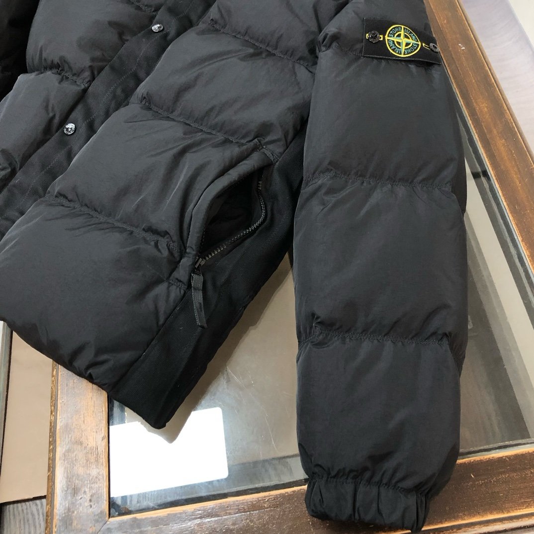 Stone Island Nylon Metal Down Jacket In Black