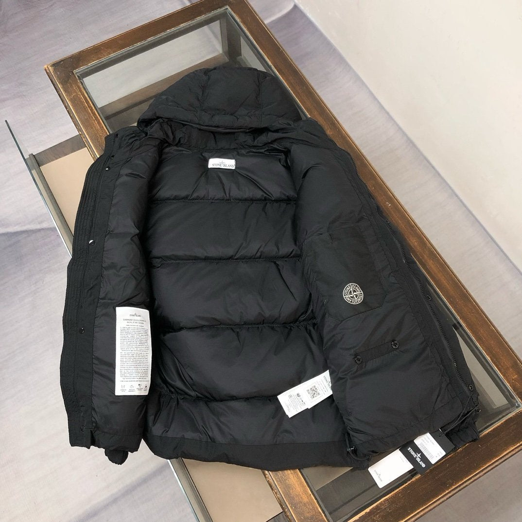 Stone Island Nylon Metal Down Jacket In Black