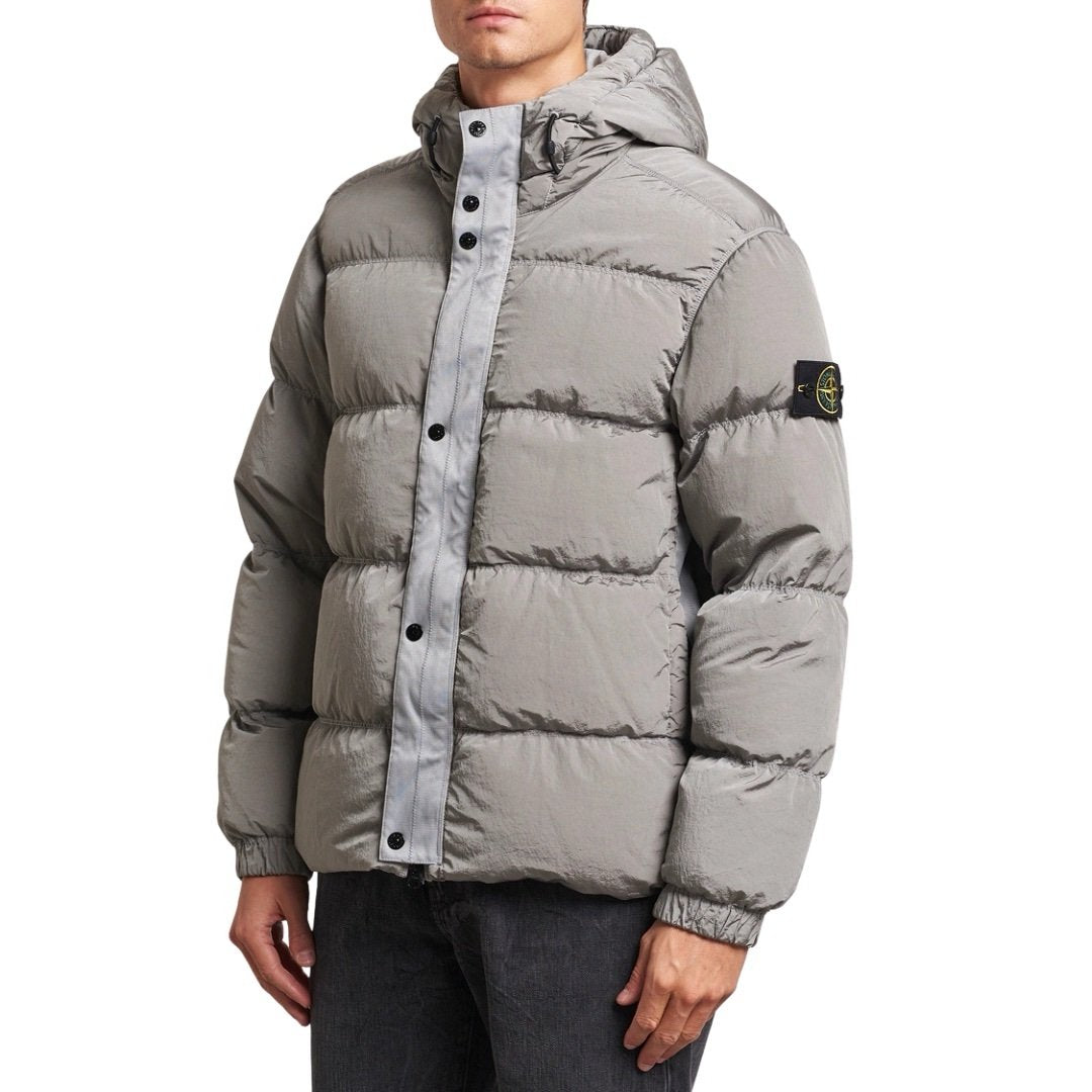 Stone Island Nylon Metal Down Jacket In Grey