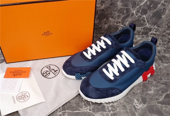 Hermes Bouncing Sneaker Navy Red