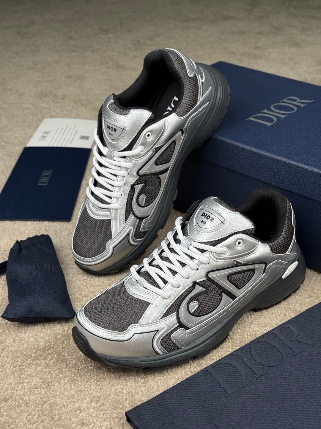Dior B30 Reflective Dark Grey/Grey Patent