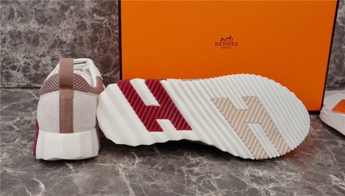 Hermes Bouncing Sneaker White Bordeaux