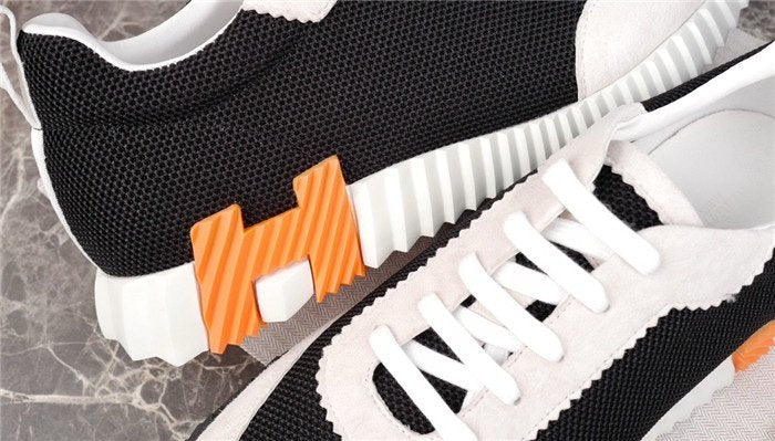 Hermes Bouncing Sneaker Black White Orange