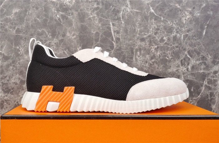 Hermes Bouncing Sneaker Black White Orange