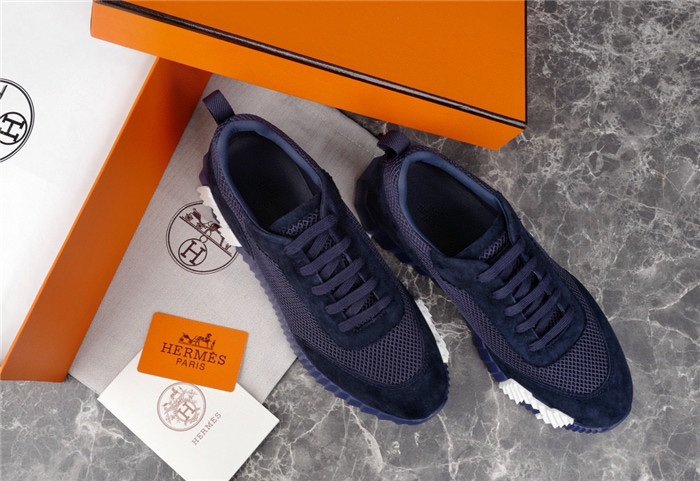 Hermes Bouncing Sneaker Navy Blue White