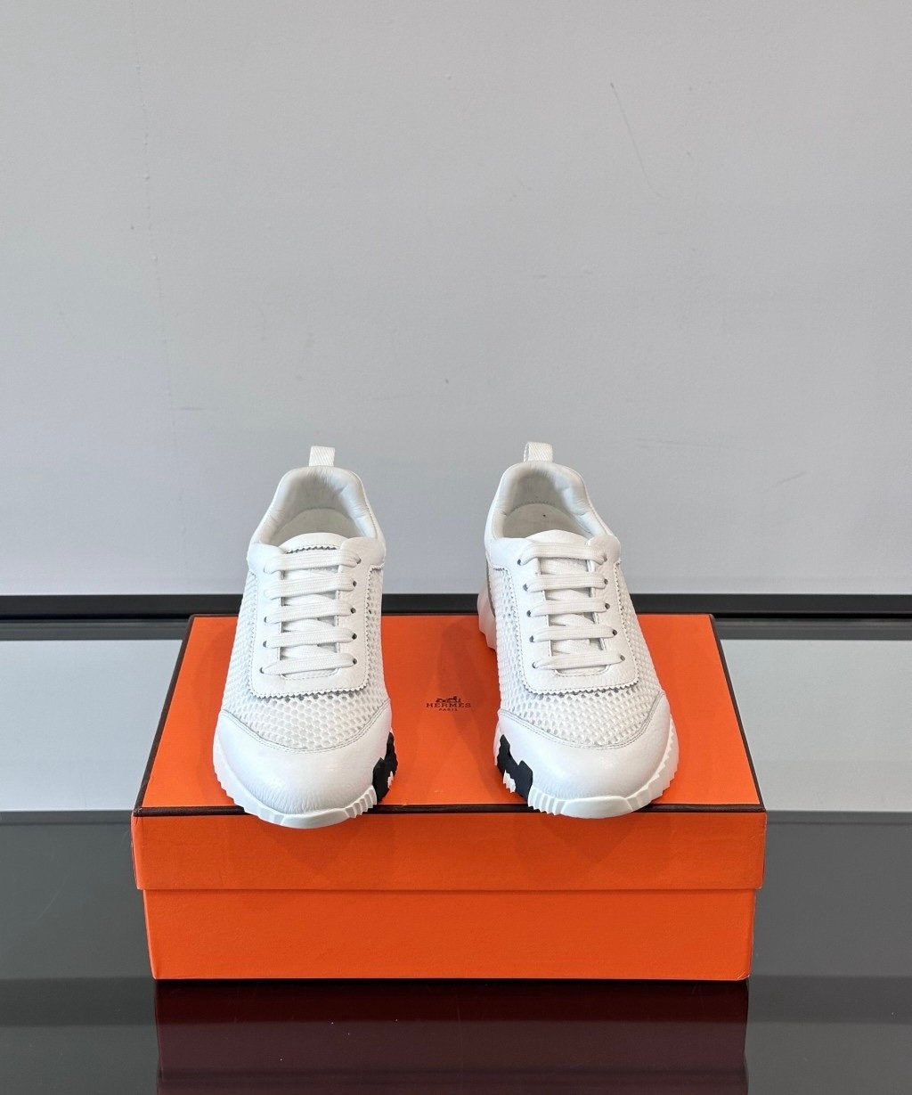 Hermes Bouncing Sneaker White Brown