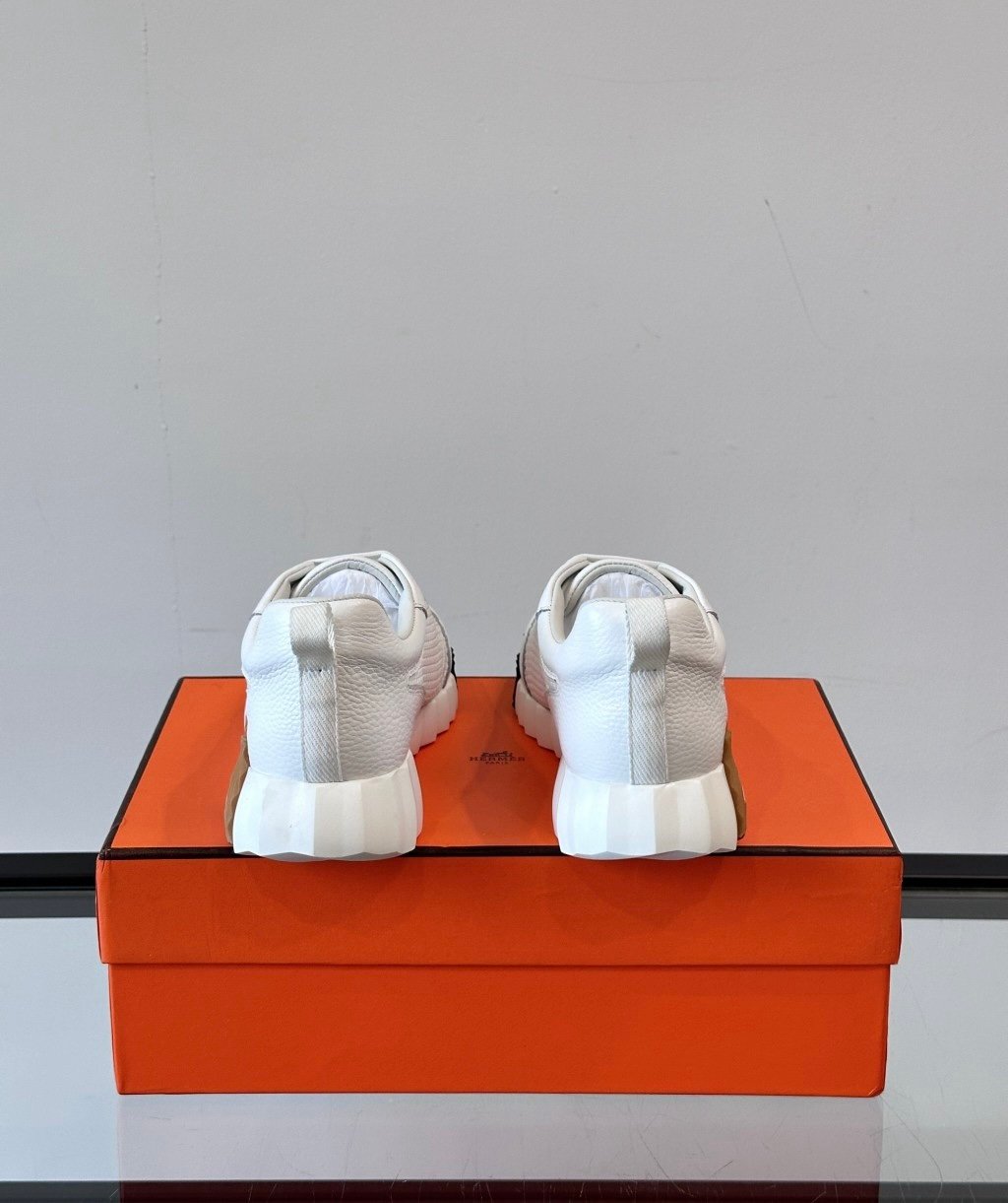 Hermes Bouncing Sneaker White Brown