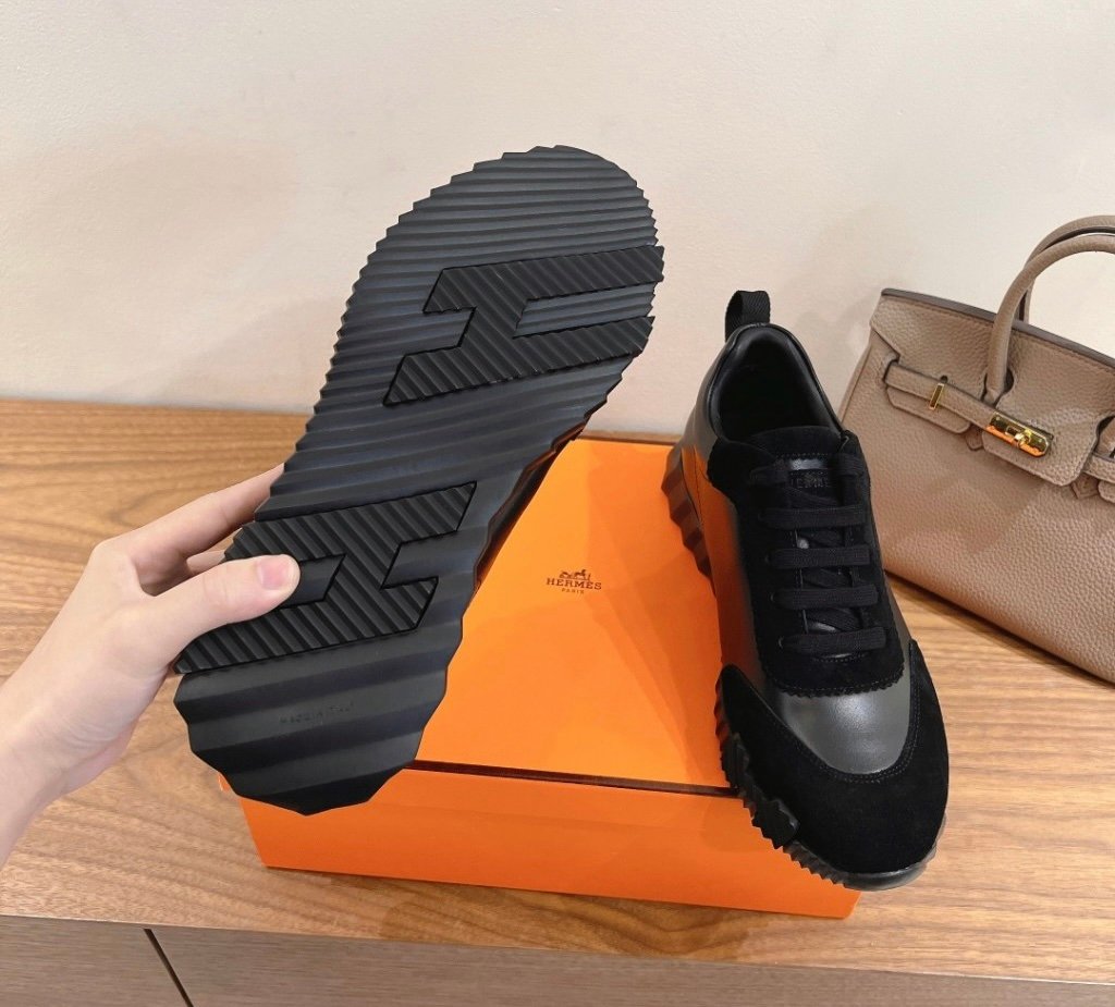 Hermes Bouncing Sneaker Black Leather